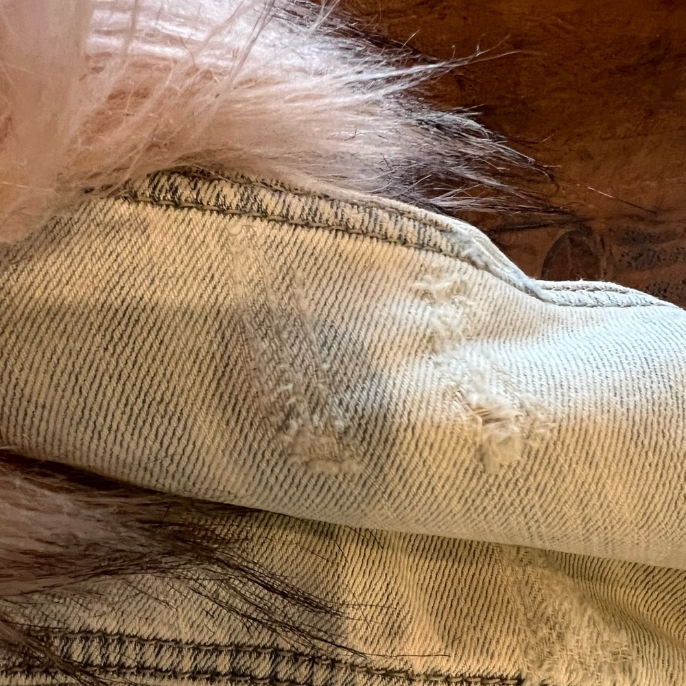 Used Ae Distressed Denim Jacket Medium - image 8